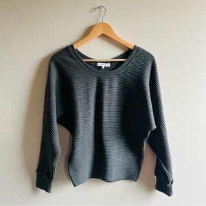 Joah Brown Sweater Women small/medium Ribbed Dolman Sleeve Minimalist Casual